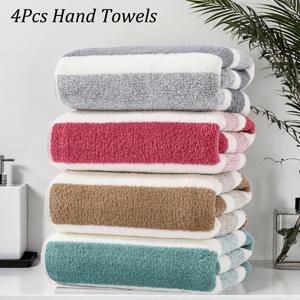 TEMU 4pcs 욕실 핸드 타월, 대형 40*80cm/15.7*31.5in, 두꺼운 코랄 벨벳 타월, 마이크로파이버, 색상, 흡수력, 빠른 건조, 부드럽고 편안함, 욕실 용품, 욕실, 샤워, 호텔, 체육관 및 스파에 적합|샤워타올