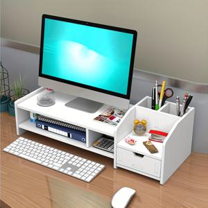TEMU 1pc DIY 흰색 사무용 모니터 스탠드, 서랍, 키보드 트레이, 책상 정리함, 연필 홀더, 책상 보관함, 두꺼운 PVC 소재|모니터받침대
