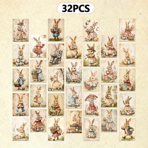 TEMU 32개- 부활절 엽서 세트, 부활절 달걀, 토끼, 꽃 바구니, 십자가, 벽 장식, 뒷면은 자유롭게 DIY 쓰기 가능한 두꺼운 카드지, 기념품, 부활절 카드, 광택 표면, 인사말 카드, 수채화 예술, 휴일 장식, 봉투 우편