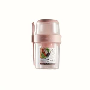 TEMU 1pc 휴대용 누출 방지 과일 샐러드, 시리얼 및 요거트 컵 세트, 식기 세척기 안전, 작업, 학교 및 여행에 이상적 - 10.48oz .94oz 플라스틱 용기