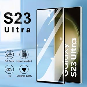 TEMU 갤럭시 S25/S23/S21/S21FE/S22+/S22/S21+ 5G 폰용, 매끄러운 표면의 충격 방지 케이스 친화적 전체 커버 스크래치 방지 버블 프리 필름 포함 HD 강화 유리 보호필름 3개 세트 - S23 울트라 / S24 울트라 / S25 울트라 / S22 울트라 / S21 울트라