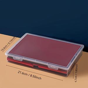 TEMU 2개 21.6cm/8.50인치 투명 플라스틱 보관함, 플립 커버가 있는 공간 절약형, 데스크탑 보관함, 사무실 및 용품에 적합한 데스크탑 보관