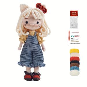 TEMU 초보자를 위한 고양이 크로셰 키트 - 긴 머리, 빨간 리본, 꽃무늬 드레스를 가진 귀여운 소녀 - 단계별 텍스트 튜토리얼, 성인용 DIY 공예, 집 장식, 생일, 데이, 축제에 완벽한, 축제용 크로셰 키트|즐거운 디자인|쉽게 따라할 수 있는 설명서, 크로셰 공예