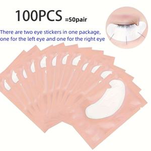 TEMU 알레르기 반응 없는 알코올 프리 U자형 속눈썹 연장 패치 100개입 - 린트없는 워터 젤 접착 패드로 안정적인 고정, 민감한 라이트 베이지 안전 뷰티 도구, 속눈썹 강화용 | 부드러운 라이트 베이지 터치, 속눈썹 연장 용품