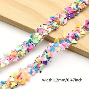TEMU 1미터 자체 접착 라인스톤 스트립 핫픽스 테이프, 1.2cm 폭, 혼합 컬러 하트 폴리머 클레이 아이언 온 전이 장식 DIY 예술, 공예, 의류, 가방, 모자, 신발 장식, 보석 만들기, 수제품 액세서리