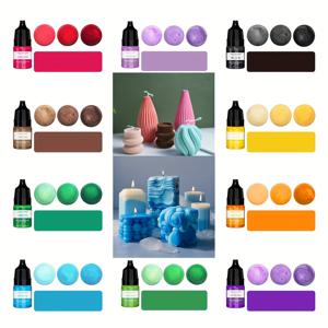 TEMU 5ml 농축 향기 촛불 색소 DIY 손수 제작 촛불 색소 키트 10/20 색상 농축 향기 촛불 색소 DIY 손수 제작 촛불 색소 키트 선물 왁스 몰딩 재료
