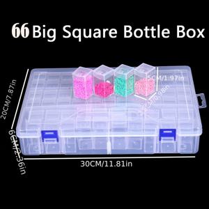 TEMU 페인팅, 비즈, 보석 정리용 64/66/32 그리드 투명 플라스틱 보관함 – DIY 공예, 네일 아트, 수제 액세서리용 컬러풀 구획이 있는 쉬운 보기 디자인, 비즈 정리함 | 투명 보관함 | 내구성 있는 컨테이너