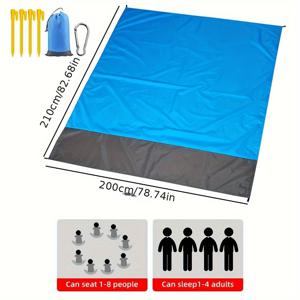 TEMU 엑스트라 라지 아웃도어 비치 매트 - 210cm x 200cm, 270cm x 210cm, 가벼운 휴대용 피크닉 담요, 모래 없는 포켓, 캠핑 및 휴식을 위한 완벽한 매트, 비치 휴식 매트 | 생동감 있는 비치 매트 | 내구성 있는 아웃도어 매트, 비치 액세서리
