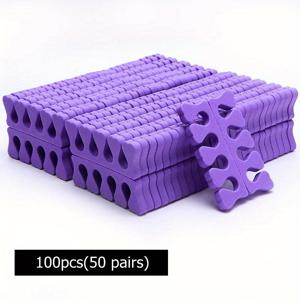 TEMU 100개 소프트 폼 네일 아트 발가락 & 손가락 분리기 - 하트 모양 젤 폴리쉬 코팅 어플리케이터, 알코올 프리 매니큐어 페디큐어 도구, 홈 & 살롱용 네일 액세서리|젤네일|매니큐어