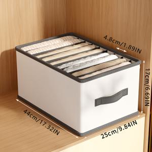 TEMU 1개 화이트 접이식 레깅스 보관 바구니 격자 포함 - 내구성 있고 공간 절약형 옷, 수건 및 기타 용품 정리함 - 집, 기숙사, 침실, 옷장 및 옷장에 이상적, 옷 정리 보관함, 바느질 보관함