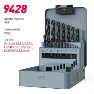 TEMU M35 코발트 고속 강철 드릴 비트 세트, 둥근 샤크, 금속 케이스, 알루미늄, 목재, 플라스틱, 금속을 드릴하기 위해