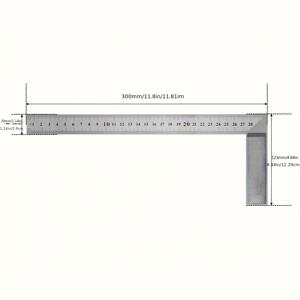 TEMU 0-300mm 코너 자, 목수용 직선 자 알루미늄 합금 속도 각도기 마이터 3 직각 스크라이버 톱 가이드 레일 세트 스퀘어, 측정 도구(자에는 인치 표시가 없습니다)