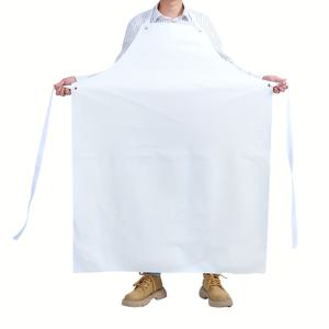 TEMU 1개의 주방 앞치마, 케이터링 및 해산물 전문 식품 공장용, 야외 정원 작업에 적합. 내구성 있는 단색, 조절 가능한 어깨끈, TPU 원단, 다기능 앞치마