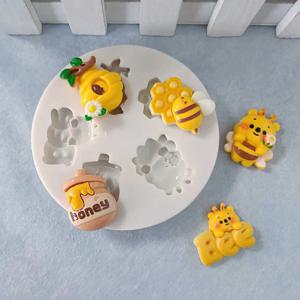 TEMU 사랑스러운 벌 초콜릿 실리콘 몰드, DIY 꿀병 몰드, 3D 벌 데이 벌집, 컵케이크 탑 장식 구미 몰드 아이스 큐브 디저트 캔디 몰드