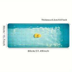 TEMU 1개의 대형 고무 마우스 패드, 귀여운 오리 수영 디자인, 직사각형 미끄럼 방지 책상 매트, 학교 사무실용 세척 가능한 게임 키보드 액세서리, 다중 크기 책상 액세서리|키보드|독거미키보드|책상