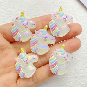 TEMU 8개 세트 WhimsyCrafts 레진 유니콘 참스와 라인스톤 - DIY 주얼리 만들기, 스크랩북킹 및 공예 프로젝트용 컬러풀 만화 동물 펜던트, 공예용 참스