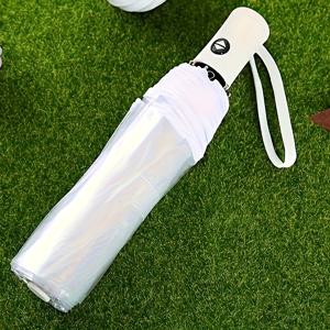 TEMU 1pc 내구성 접이식 우산 - 8-본 철제 프레임, PVC 캐노피, 플라스틱 손잡이, 수동 개폐, 기본 스타일, 휴대 및 소형 남성 및 여성용