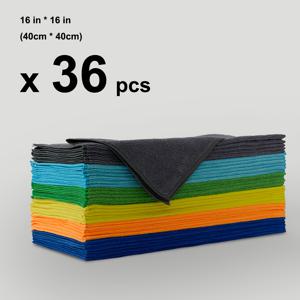TEMU 36팩 마이크로파이버 수건, 스크래치 및 린트 프리, 다용도, 사각형, 현대 스타일, 세탁기 세탁 가능, 솔리드 패턴, 초미세 섬유, 200gsm, 가정, 사무실, 주방, 자동차 사용용.