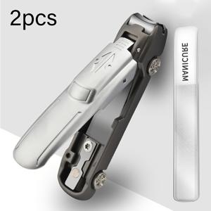 TEMU 2pcs 현대 스테인리스 스틸 네일 클리퍼 세트, Concave Blade Edge, 휴대용 대형 크기, 손톱 관리, 향수 없는, 손톱 파일 포함, 자동차 형태의 디자인, 방수, 남성 및 여성용|손톱깎이