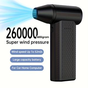TEMU 홈 슈퍼 터보젯 팬 - USB 충전식 브러시리스 모터 쿨링 팬, 개인 냉각용 가볍고 휴대하기 쉬운 디자인, 대형 배터리 내장, 건조기, 자동차, , 컴퓨터 및 그릴 청소, 냉동, 먼지 제거, 눈 날림, 점화 보조에 적합한 JKUOO 휴대용 터빈 오버쿨링 팬