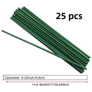 TEMU 25개 세트 3피트 견고한 금속 정원 스테이크, 지름 11mm/8mm - 오이, 콩, 토마토 등 등반 식물에 완벽 - 필수 원예 도구