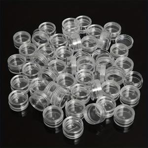 TEMU [50pcs 미니 화장품 유리병] 50pcs 미니 투명 화장품 유리병, 5g 플라스틱 용기, 휴대용 여행용 크기, 알코올 없는 화장품, 로션, 크림용
