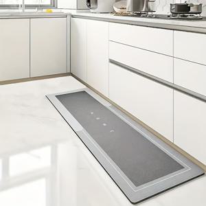 TEMU 1pc 두꺼운 3mm 1500/sqm 고품질 다이아토미어 지면 주방 매트, 미끄럼 방지, 높은 흡수력, 빠른 건조, 세탁기 세탁 가능 매트, 욕실, 거실, 세탁실, 입구 - 직사각형, 경량
