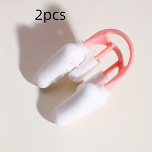 TEMU 2pcs 실리콘 코 형상 클립, 남녀 공용, 부드러운 코 재형상 도구, 편안하고 안전한 피부 친화적인 코 쉐이퍼, 향이 없는, 배터리가 필요 없는 수동 작동, 코 좁히기 및 직선화용