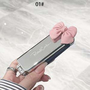 TEMU 1pc 접이식 헤어 브러시, 내장 미러, 일반 헤어용 휴대용 고무 브리스틀 컴, 접이식 디자인, 전기 도금 핸들, 일상 사용 및 여행에 이상적
