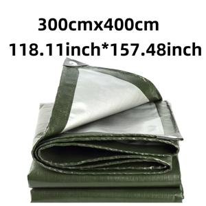 TEMU 엑스트라 두꺼운 녹색 PE 캔버리 타프, 야외 캠핑용 내구성 있는 선샤인 및 쉘터, 자외선 차단 직사각형 커버, 쉬운 보관 디자인, 캠핑 타프