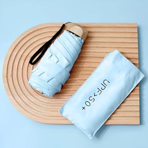 TEMU 1pc 귀여운 컴팩트 여행 우산 - 휴대용 미니 선 우산, 방수 포니지(210T) 캔OPY, 철 갈비 및 막대, 플라스틱 핸들, 6갈비, 수동 오픈 - 남성 및 여성용 경량 접이식 포켓 우산|다리미
