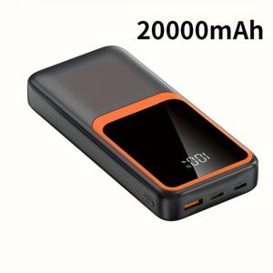 TEMU 20000mAh 초고용량 휴대용 보조배터리, 22.5W/PD20W 고속 충전, LED 디지털 디스플레이, USB Type-C 입력/출력, 아이폰· 호환, 캠핑 및 비상 전원 필요, 아버지의 날 선물, 생일 선물, 크리스마스 선물|보조배터리|보조배터리20000