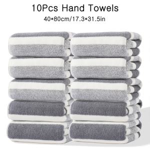 TEMU 10개 손수건, 40*80cm/17.3*31.5in, 300GSM, 마이크로파이버 소재, 줄무늬 패턴, 흡수력, 빠른 건조, 부드럽고 편안함, 샤워, 호텔, 체육관 및 스파용, 다중 시나리오 사용 가능, 색상 선택 가능, 세탁용 수건|수건|샤워타올