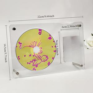 TEMU 모던 아크릴 CD 및 사진 디스플레이 스탠드 - 데스크탑 장식용 다중 칸막이가 있는 3인치 앨범 보관 상자, 쉬운 보기와 정리를 위한 투명 디자인