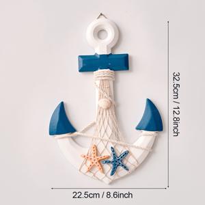 TEMU 1pc 해양 나무 앵커와 로프 - 12.8