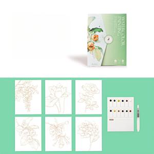 TEMU 6pcs 창의적인 물감 그림 세트 - 성인 색칠 책, 생동감 있는 풍경 및 꽃 디자인 포함, 예술적인 그림 및 색칠을 위한 물감 종이 및 색소 포함, 휴식 및 창의적 표현에 적합, 예술 용품 | 생동감 있는 삽화 | 세부적인 예술 작품, 물감 그림 용품