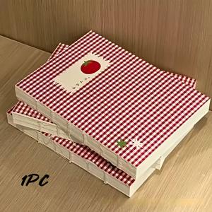 TEMU 2pcs 레트로 토마토 테마 노트북 - 빨간색과 흰색 체크 패턴 커버, 펜 홀더, 학교 및 작업에 이상적, 일기 쓰기, 그림 그리기 및 창의적인 프로젝트에 완벽, 일기 쓰기 필수품 | 레트로 스타일 노트북 | 종이 품질, 노트북 및 일기