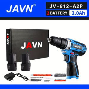 TEMU JAVN 12V 무선 드릴 전기 스크류드라이버 1개, 3/8인치 척, 리튬 이온 배터리 및 충전기, 인체공학적 그립 - DIY 프로젝트 및 전문가용 컴팩트 가벼운 디자인 (블루/블랙)|DIY