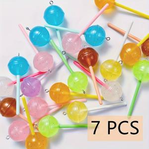 TEMU 7개 혼합 색상 레진 라운드 캔디 장식품, DIY 수제 장식 비즈, 보석 제작에 적합, 미술 용품, 재봉 액세서리