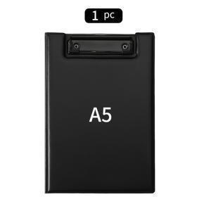 TEMU 1pc 블랙 인조 가죽 쓰기 보드 A4/A5 패드, 비즈니스 사무실 문서 폴더, 회의 노트 정리에 적합, 접이식 스프링 쓰기 보드, 학교 시즌에 완벽합니다.