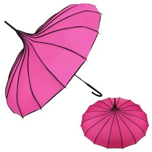 TEMU 16개의 수동 갈비뼈, 방수 및 방풍을 위한 고딕 파고다 우산, 알루미늄 합금 손잡이와 섬유강화 플라스틱 프레임, 자외선 차단 캔버프 (검정색) - 완벽한 선택!