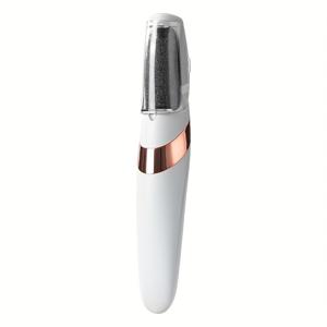 TEMU 1개 USB 충전식 전기 발털 제거기 - 매끄러운 발을 위한 휴대용 페디큐어 도구, 인체공학적 디자인, 화이트 & 핑크 옵션, 리튬 배터리, 500mAh, 플라스틱 재질, 홈 스파 경험에 완벽, 개인적인 발 관리 | 세련된 도구 디자인 | 매끄러운 마무리