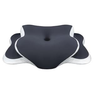 TEMU 1개 아이스 파이버 커버가 있는 인체공학적 베개 - 모든 수면 자세에 적합한 통기성 쿨링 목 지지대, 척추 정렬 및 압력 완화용 오르토페딕 경추 베개, 그레이, 올포지션 슬리퍼, 슬로우 리바운드 기능|목베개