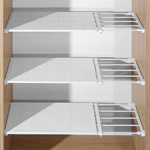 TEMU 3pcs 조절 가능한 저장 선반 세트 - 드릴 없음 확장형 옷장, 주방, 욕실 정리 상자 | 공간 절약 확장형 랙 시스템, 내구성 있는 플라스틱 재질, 비전기, RV 및 더 이상 이상적인 옷장 정리 | 조절 가능한 선반 | 내구성 있는 플라스틱 선반, 선반 저장 정리함