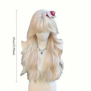 TEMU 여성용 롱 바디 웨이브 합성 가발 - 100% 밀도 탄력 있는 네트 캡, 파티 및 특별한 행사에 적합한 자연스러운 룩, 일본-한국 스타일 시리즈, 모든 인종에 어울리는 다용도 헤어피스 | 볼륨감 넘치는 웨이브 | 편안한 착용감
