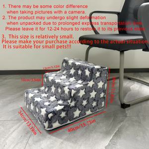 TEMU PetSafe 스텝스 | 부상당한 고령 및 관절 장애가 있는 개와 고양이용 3/4단 계단 소파 침대 램프 | 미끄럼 방지, 탈착식 세탁 가능 커버 | 별무늬 디자인의 아늑한 실내 애완동물 통로, 침실용 강아지 계단