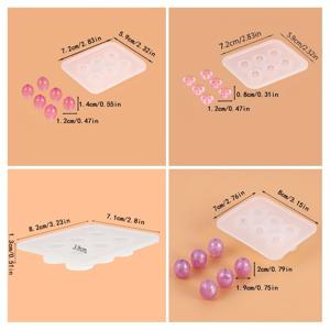 TEMU 4pcs 비즈 주조 실리콘 몰드 DIY 에폭시 수지면 처리 된 펜던트 실리콘 몰드 팔찌 비즈 펜던트 실리콘 몰드