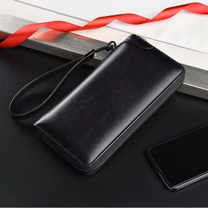 TEMU 1PC 남성용 긴 안티-도난 안티-자기 지갑, PU 가죽 지퍼 지갑, 명함 홀더, 대용량 지갑|명함지갑