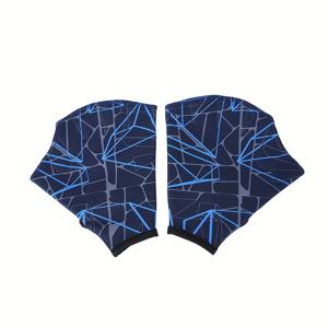 TEMU 1쌍 수영 핀 - 생동감 있는 기하학적 패턴, 손가락 사이의 손가락 패들 S/M/L 사이즈로 향상된 그립감 - 다이빙, 스노클링 및 서핑에 이상적 - 튼튼한 나일론/고무 혼방, 서핑 |기하학적 패턴 장갑|고급 수중 장비|오리발