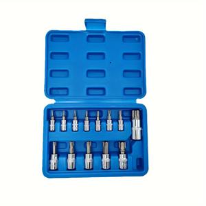 TEMU 1개 13피스 Torx 비트 소켓 세트(T8-T70, 1/4